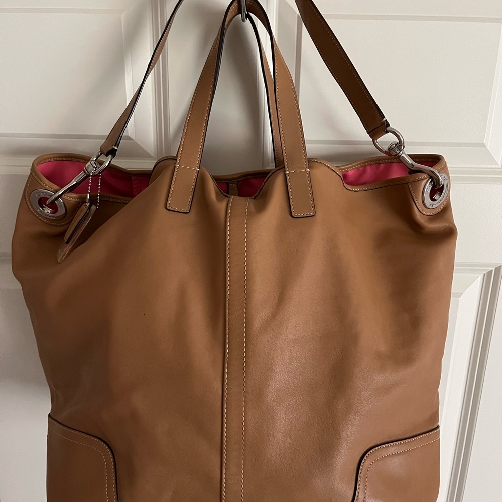 Coach Tan Leather Tote Bag